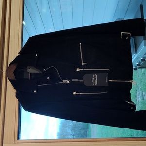 All Saints Suede Bikers Jacket Black